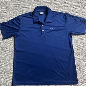 Nike Polo Shirt Men's Large Navy Swoosh Logo  Pullover‎ Golf Sportswear